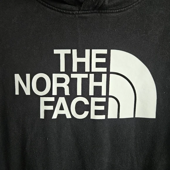 The North Face Hoodie Mens Large Black Pullover Pockets Logo Sweatshirt - Picture 4 of 9